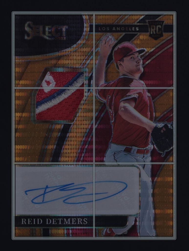 2022 Select Orange Pulsar Reid Detmers ROOKIE PATCH AUTO /15 #RJA-RD MBA AUTH