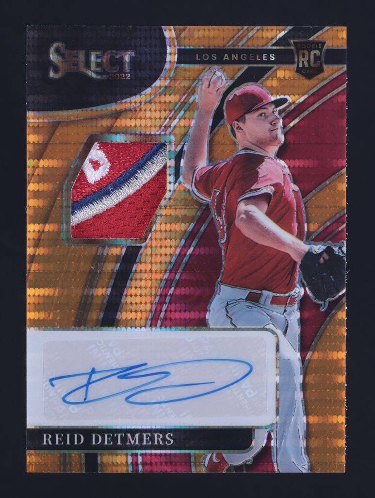 2022 Select Orange Pulsar Reid Detmers ROOKIE PATCH AUTO /15 #RJA-RD MBA AUTH