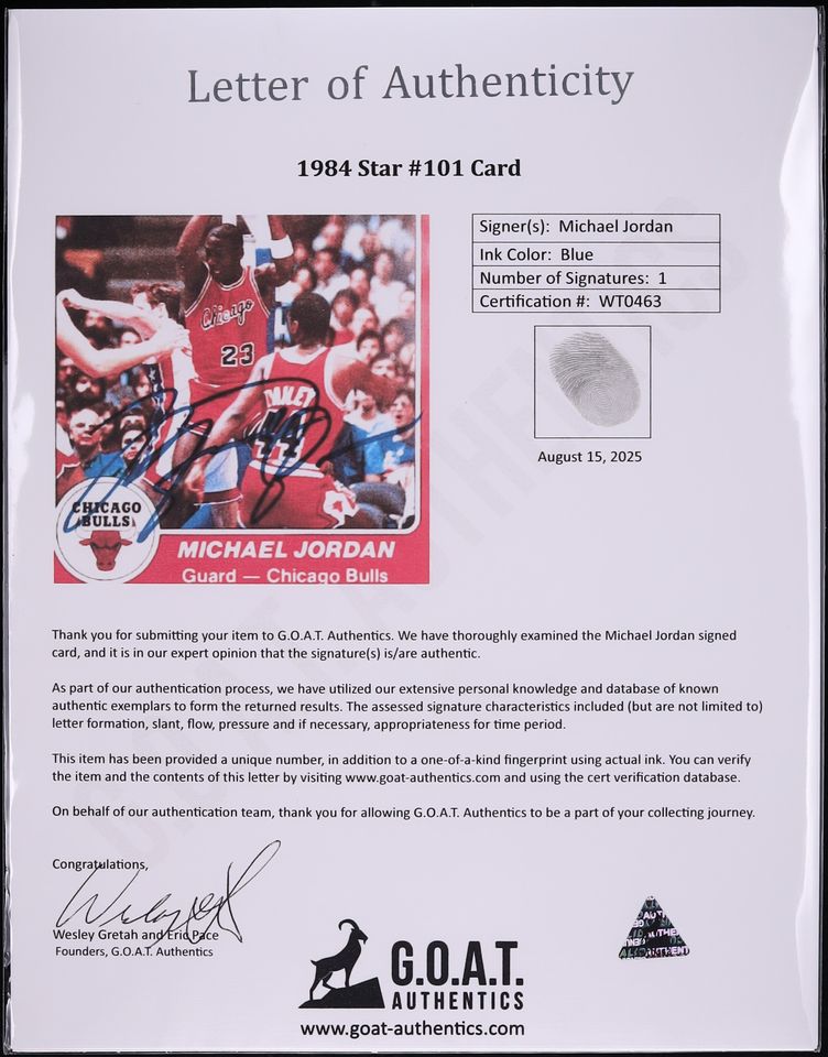 1984 Star Basketball Michael Jordan ROOKIE AUTO DNA 10 #101 PSA 4 VGEX