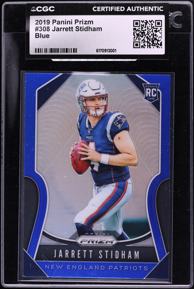 2019 Panini Prizm Blue Jarrett Stidham ROOKIE #308 CGC AUTH