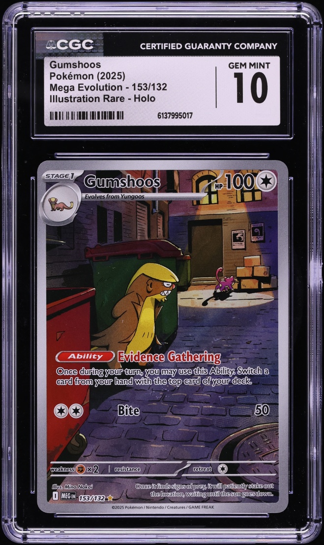 2025 Pokemon Mega Evolution IR Gumshoos #153 CGC 10 GEM MINT