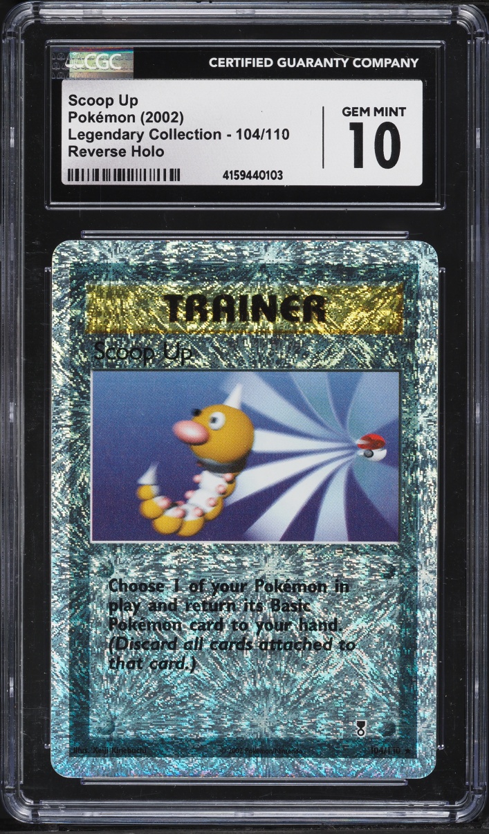 2002 Pokemon Legendary Collection Reverse Holo Scoop Up #104 CGC 10 GEM MINT