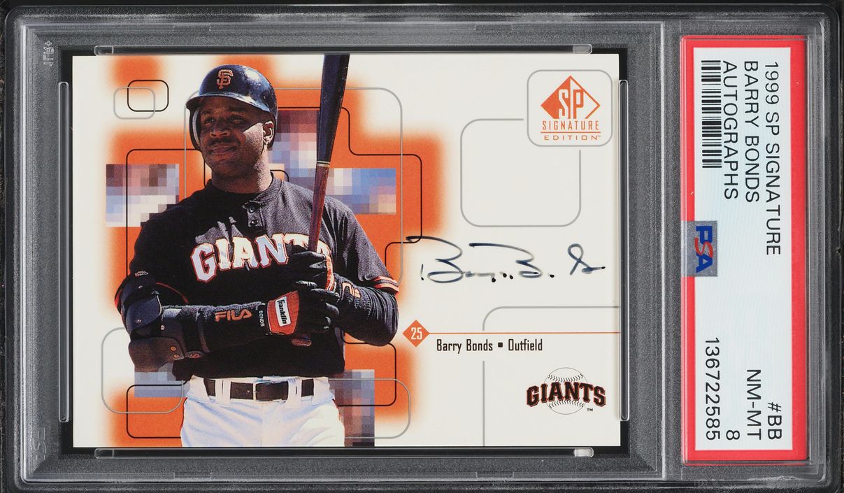 1999 SP Signature Edition Barry Bonds AUTO #BB PSA 8 NM-MT
