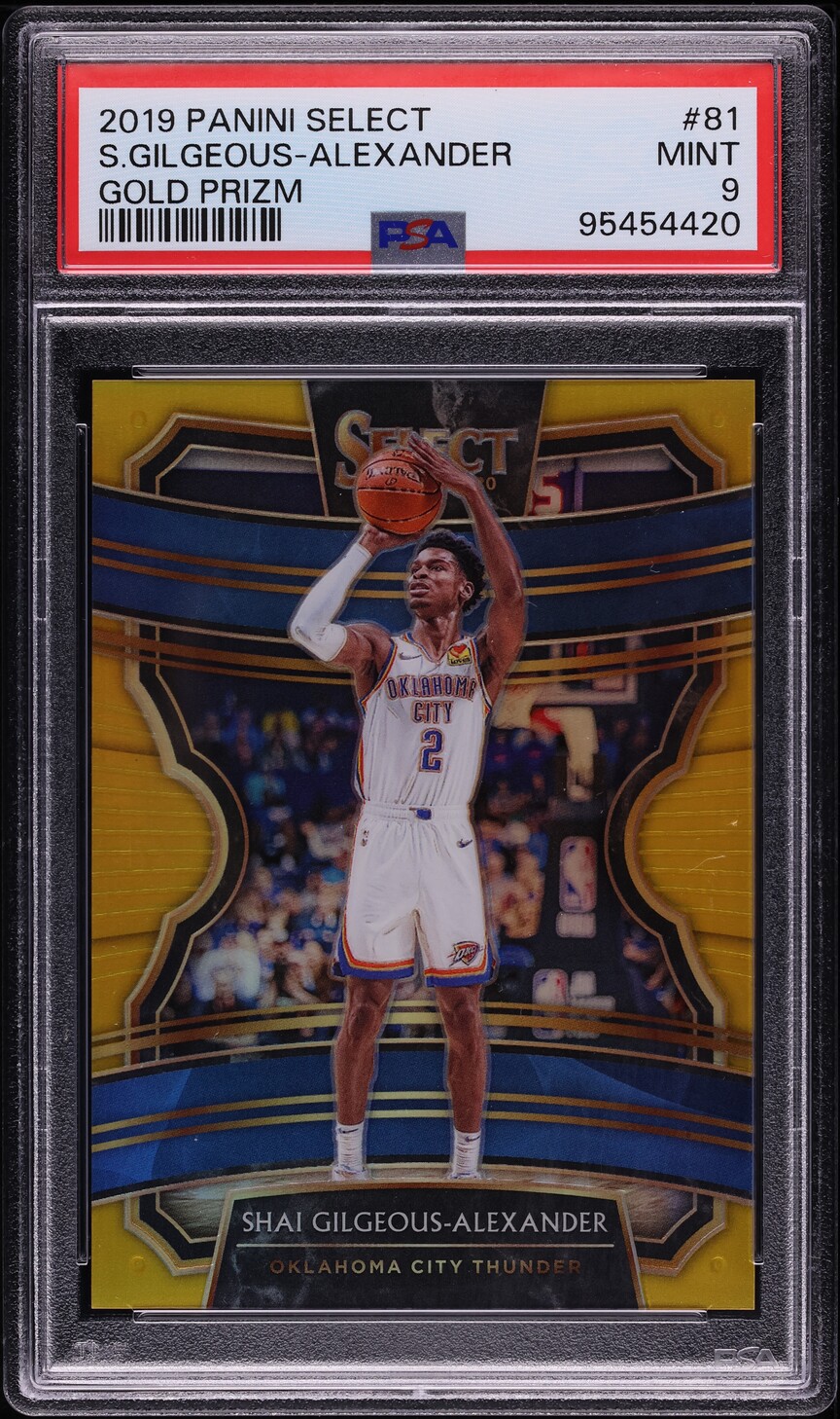 2019 Select Gold Prizm Shai Gilgeous-Alexander /10 #81 PSA 9 MINT