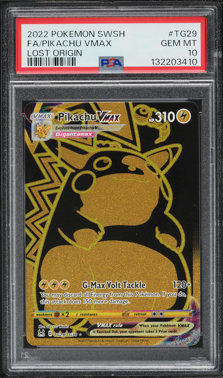 2022 Pokemon Sword & Shield Lost Origin Full Art Pikachu VMAX #TG29 PSA 10 GEM MINT