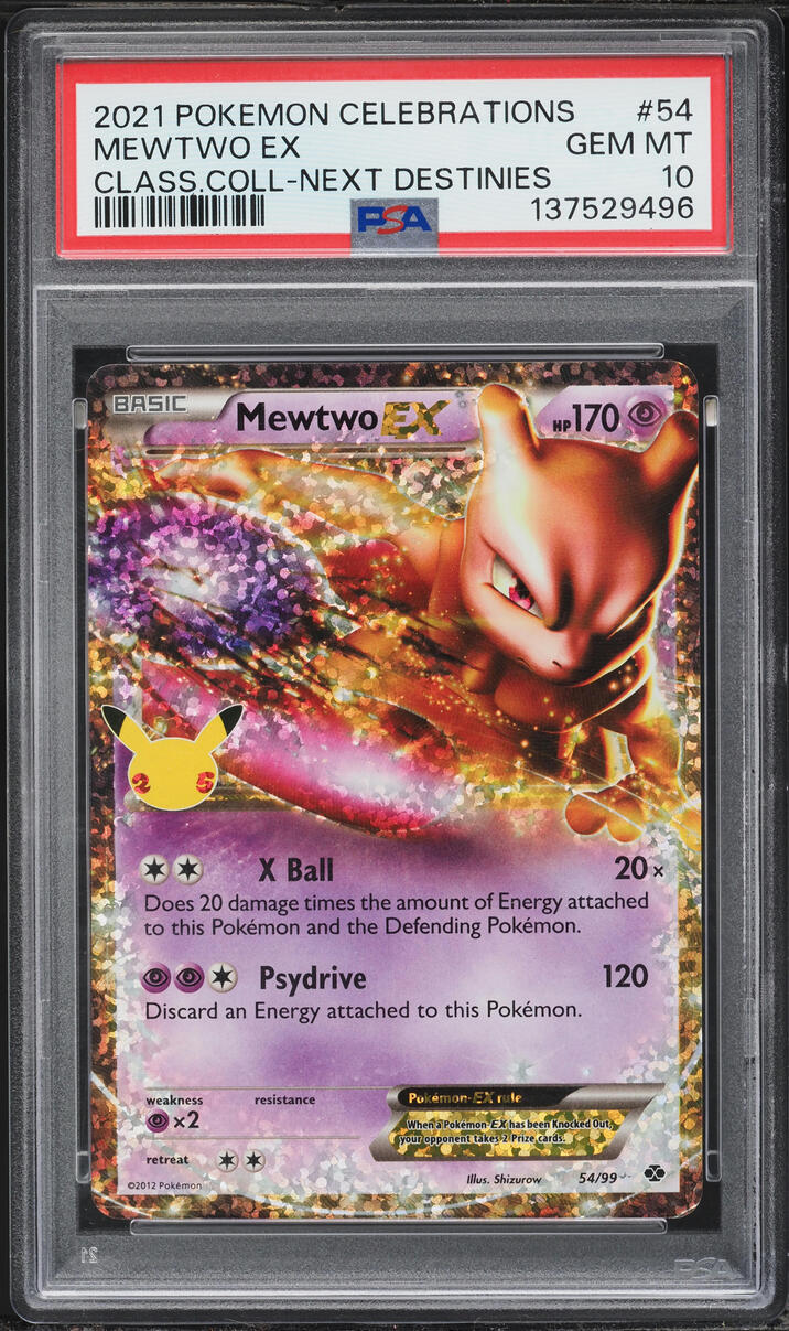 2021 Pokemon Sword & Shield Celebrations Classic Collection Holo Mewtwo EX #54 PSA 10 GEM MINT