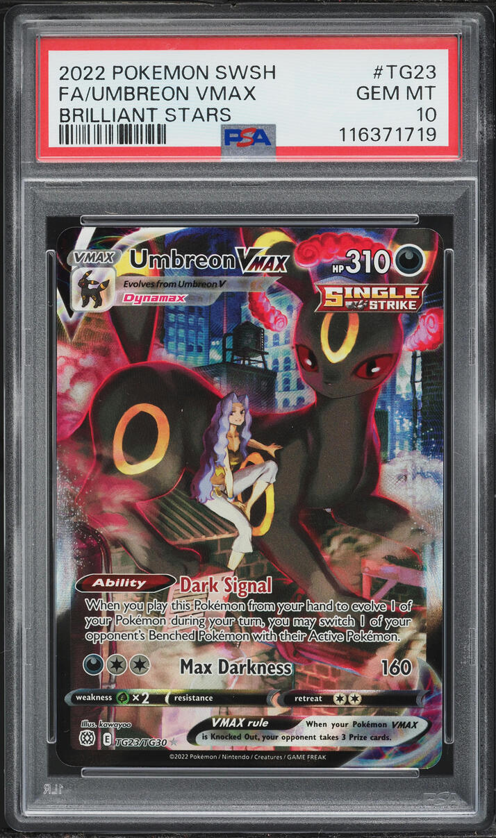 2022 Pokemon SWSH Brilliant Stars Full Art Umbreon VMAX #TG23 PSA 10 GEM MINT