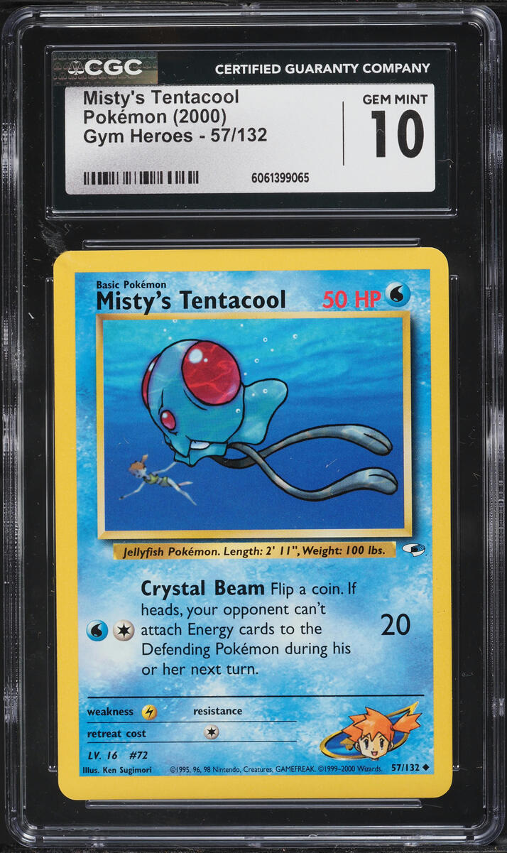 2000 Pokemon Gym Heroes Misty's Tentacool #57 CGC 10 GEM MINT