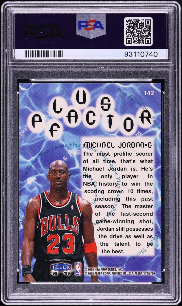 1998 Fleer Tradition Michael Jordan #142 PSA 9 MINT