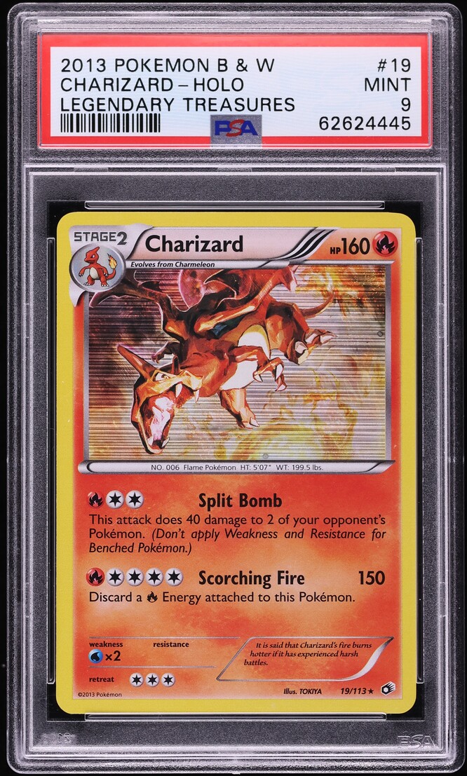 2013 Pokemon Black & White Legendary Treasures Holo Charizard #19 PSA 9 MINT