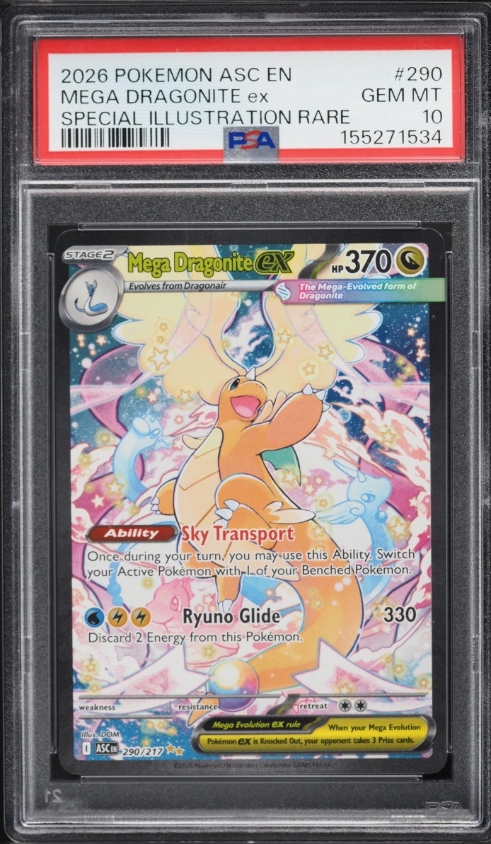 2026 Pokemon Mega Evolution Ascended Heroes SIR Mega Dragonite ex #290 PSA 10 GEM MINT