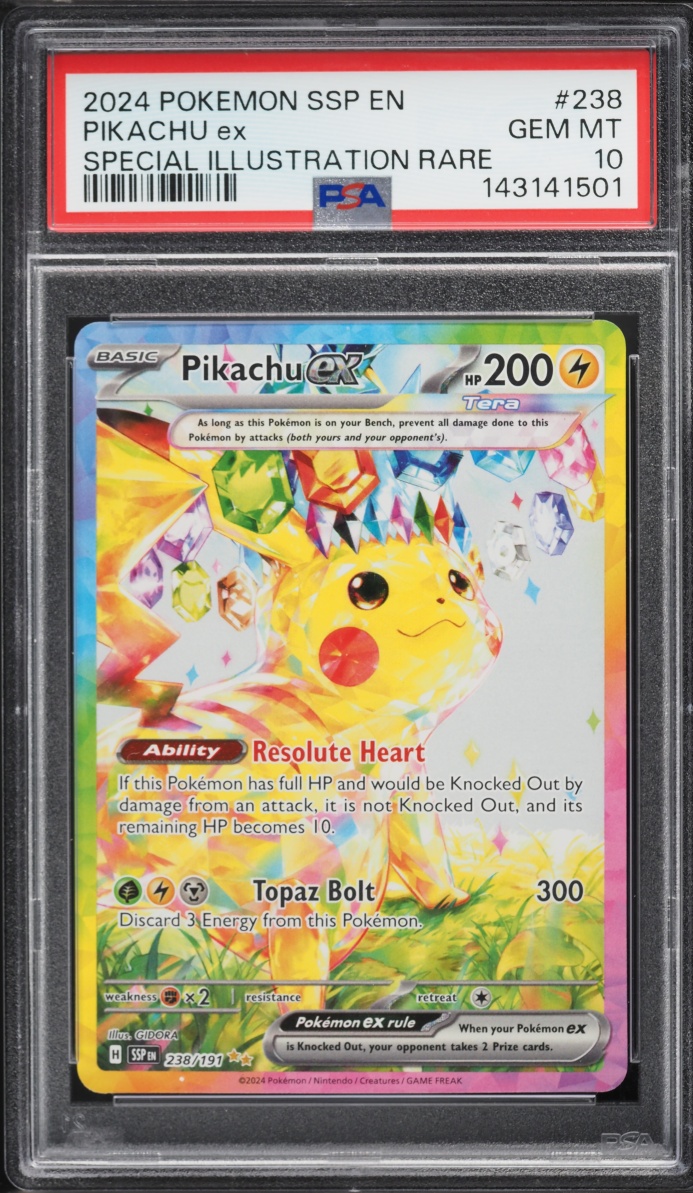 2024 Pokemon Scarlet & Violet Surging Sparks SIR Pikachu Ex #238 PSA 10 GEM MINT