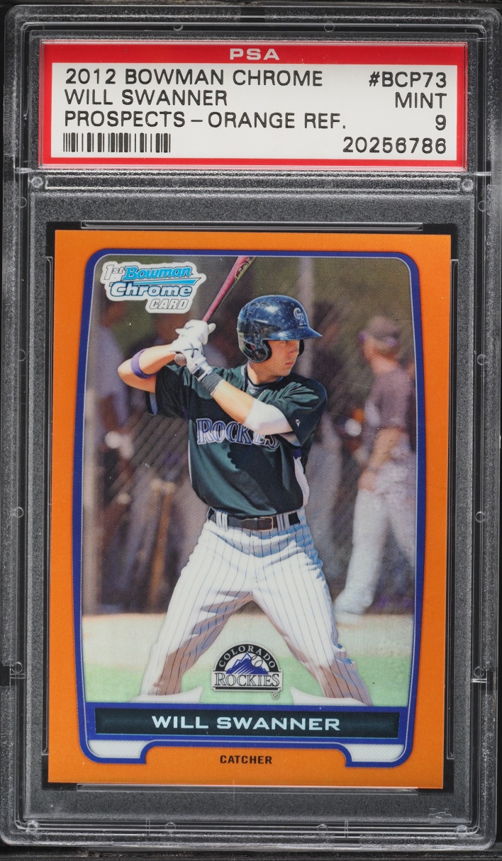 2012 Bowman Chrome Orange Refractor Will Swanner PROSPECT /25 #BCP73 PSA 9 MINT