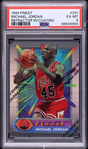 1995 Finest REFRACTOR w/ Coating Michael Jordan #229 PSA 7 NRMT on