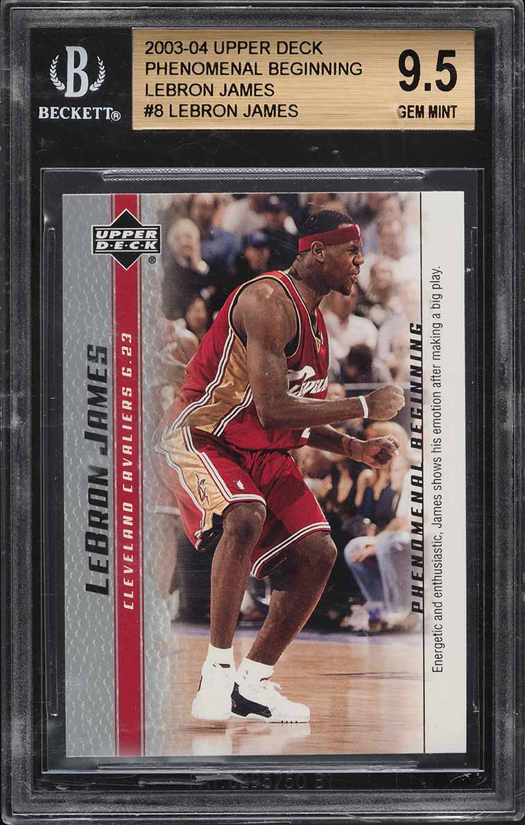 2003 Upper Deck Phenomenal Beginning LeBron James ROOKIE #8 BGS 9.5 GEM MINT