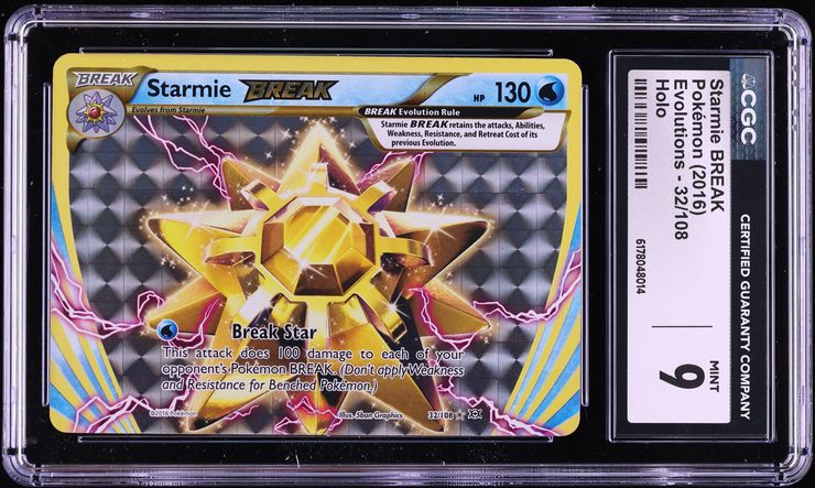 2016 Pokemon XY Evolutions Holo Starmie BREAK #32 CGC 9 MINT