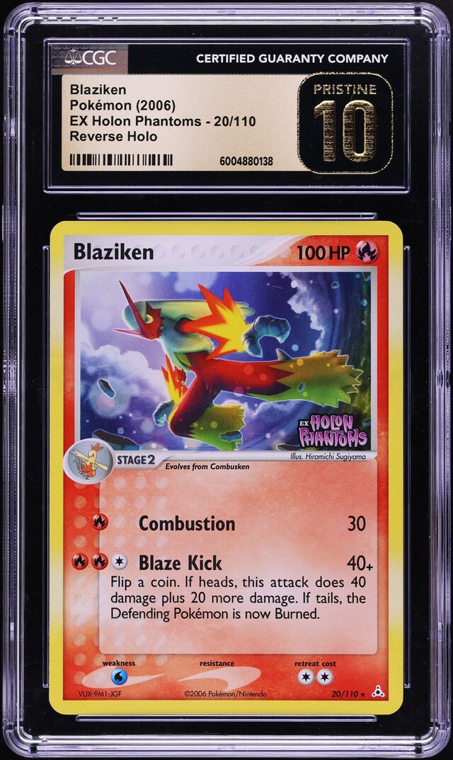 2006 Pokemon EX Holon Phantoms Reverse Holo Blaziken #20 CGC 10 PRISTINE