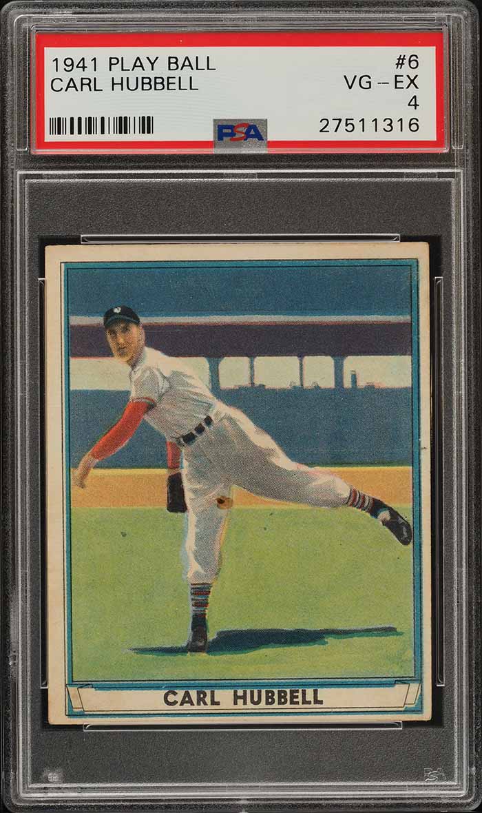 1941 Play Ball Carl Hubbell #6 PSA 4 VGEX
