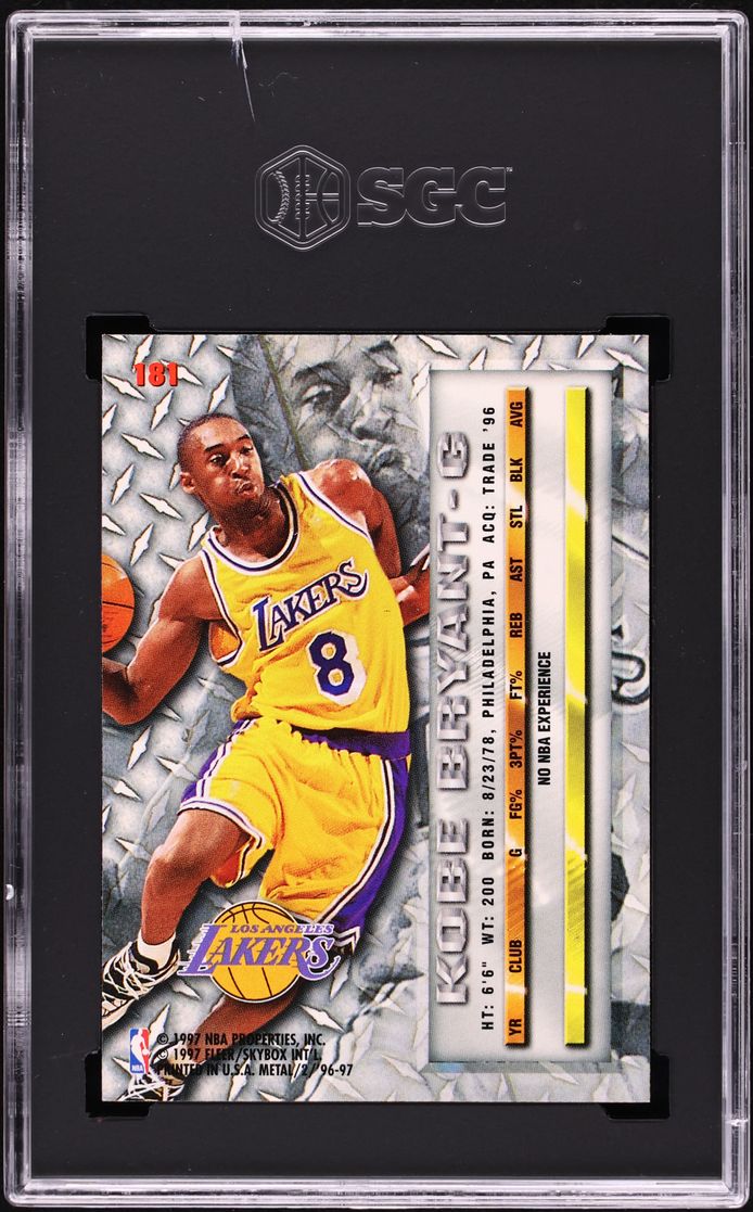 1996 Metal Basketball Kobe Bryant ROOKIE #181 SGC 8 NM-MT