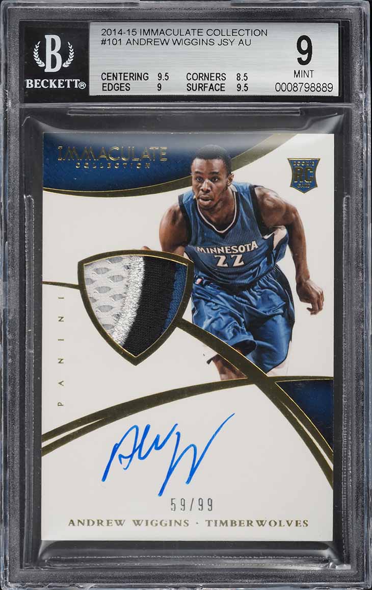 2014 Panini Prizm Andrew Wiggins ROOKIE #251 PSA 9 MINT on