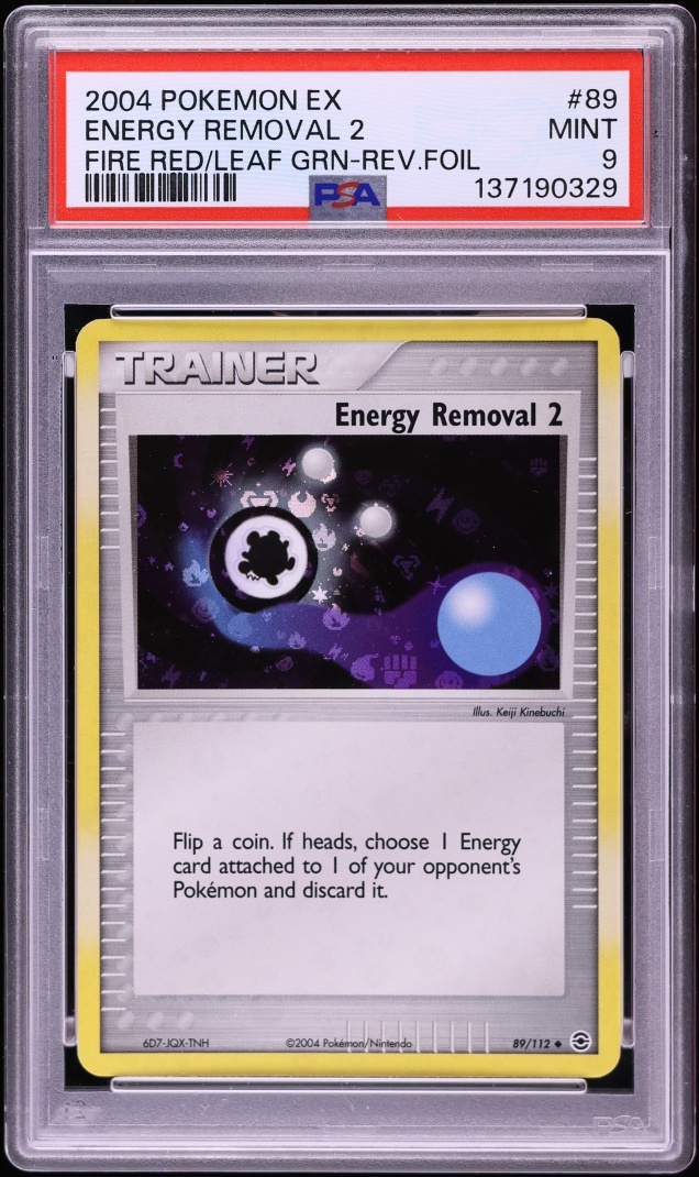 2004 Pokemon EX Fire Red & Leaf Green Reverse Holo Energy Removal 2 #89 PSA 9 MINT