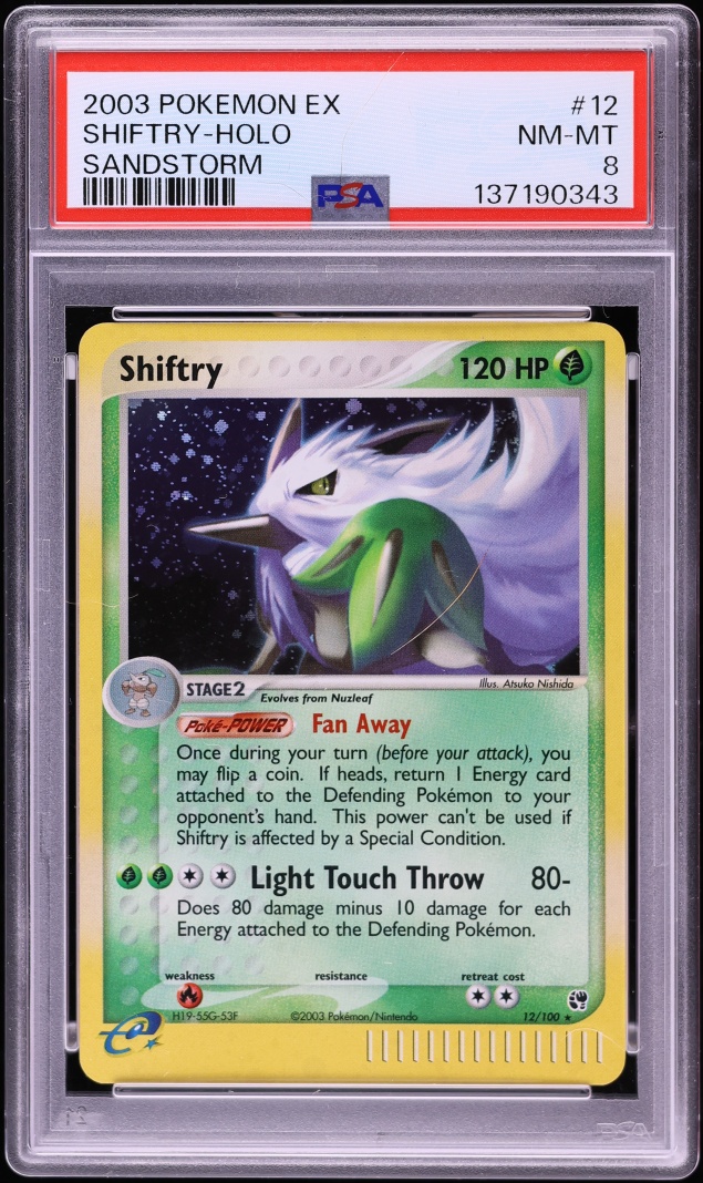 2003 Pokemon EX Sandstorm Holo Shiftry #12 PSA 8 NM-MT