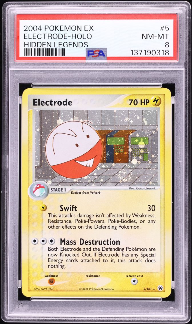 2004 Pokemon EX Hidden Legends Holo Electrode #5 PSA 8 NM-MT