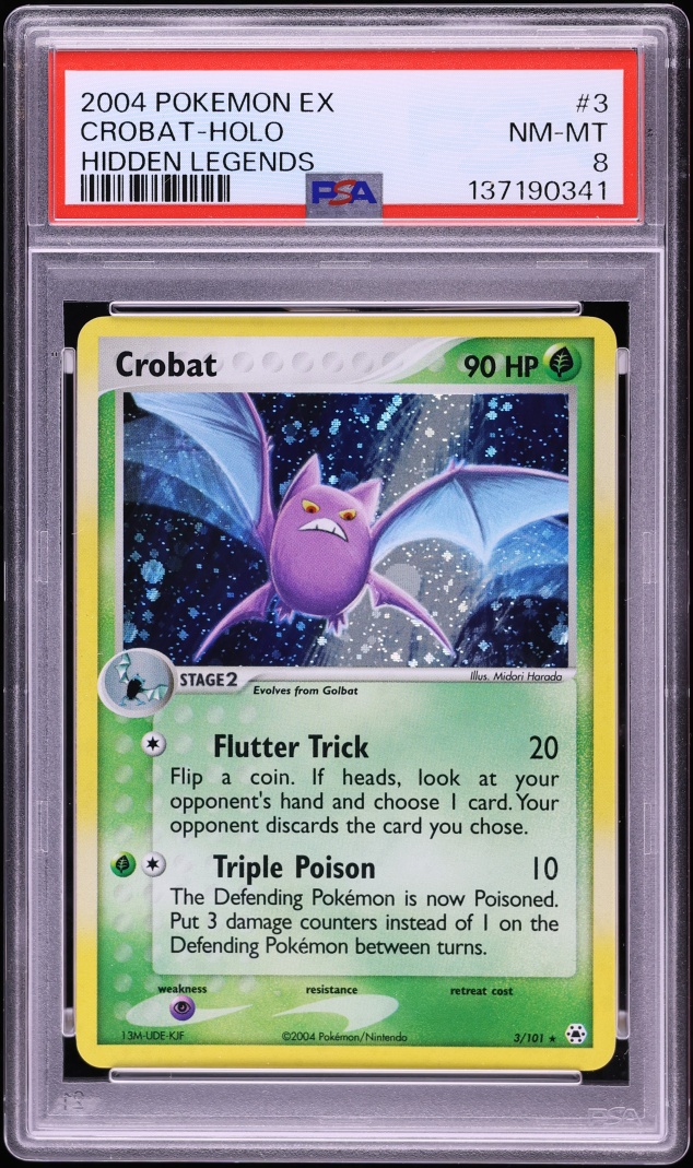 2004 Pokemon EX Hidden Legends Holo Crobat #3 PSA 8 NM-MT