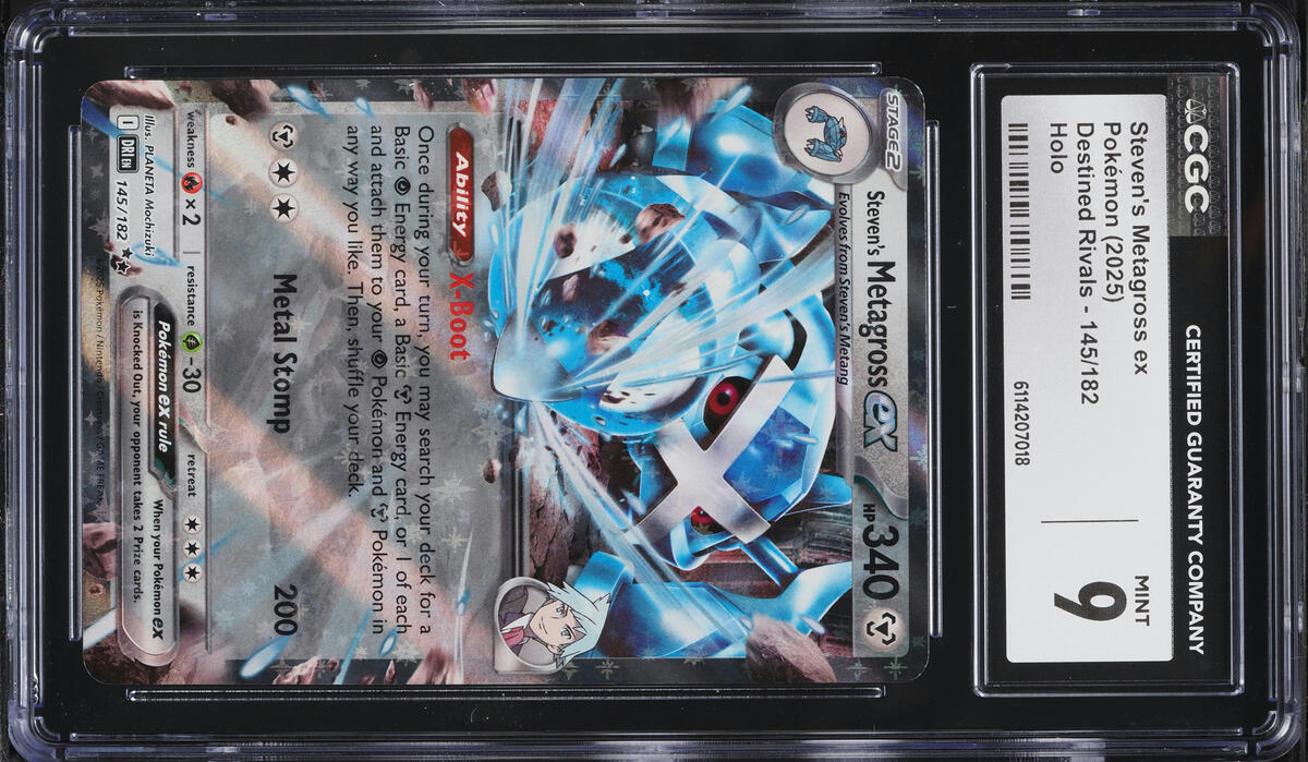 2025 Pokemon Scarlet & Violet Destined Rivals Holo Steven's Metagross ex #145 CGC 9 MINT