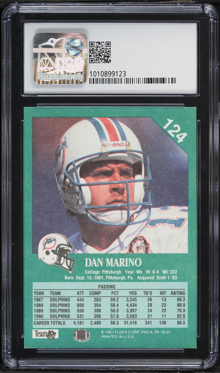 1991 Fleer Dan Marino #124 CSG 7 NRMT