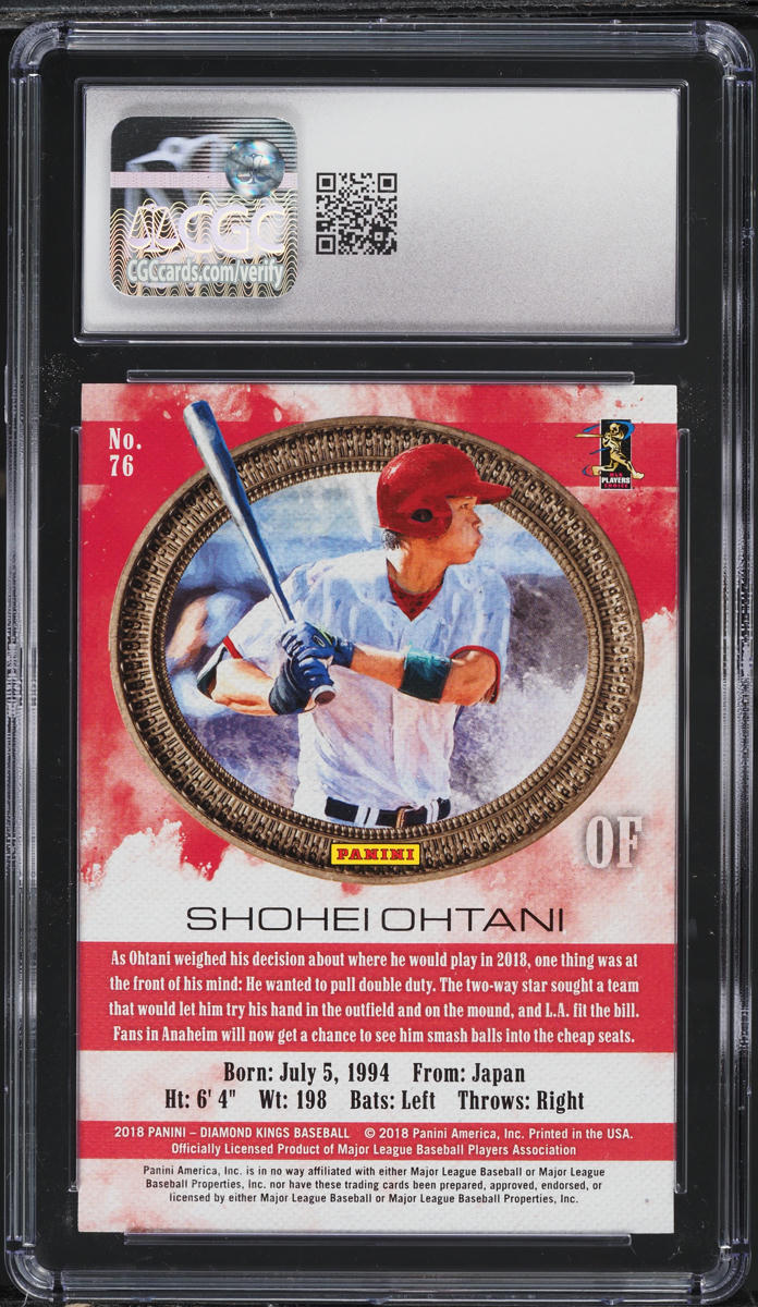 2018 Panini Diamond Kings Shohei Ohtani ROOKIE #76 CGC 9 MINT