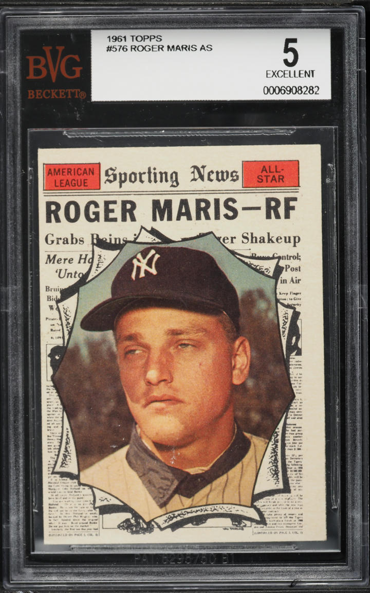 1961 Topps Roger Maris ALL STAR #576 BVG 5 EX