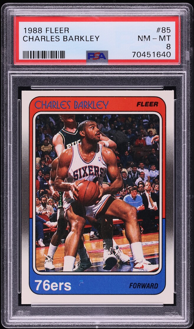 1988 Fleer Basketball Charles Barkley #85 PSA 8 NM-MT