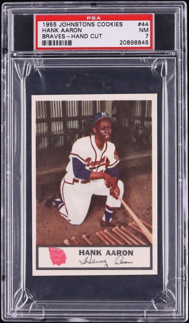1955 Johnston Cookies Braves Hank Aaron #44 PSA 7 NRMT