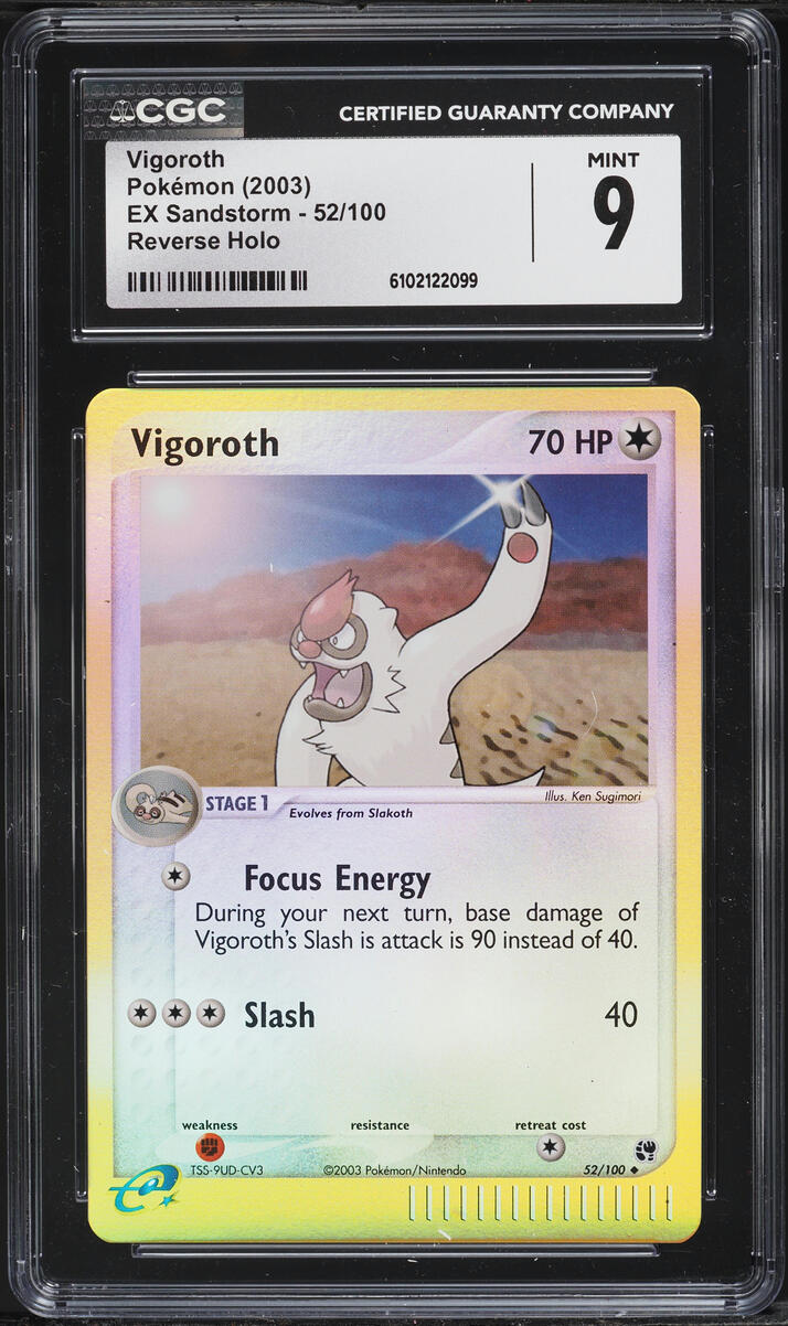 2003 Pokemon EX Sandstorm Reverse Holo Vigoroth #52 CGC 9 MINT