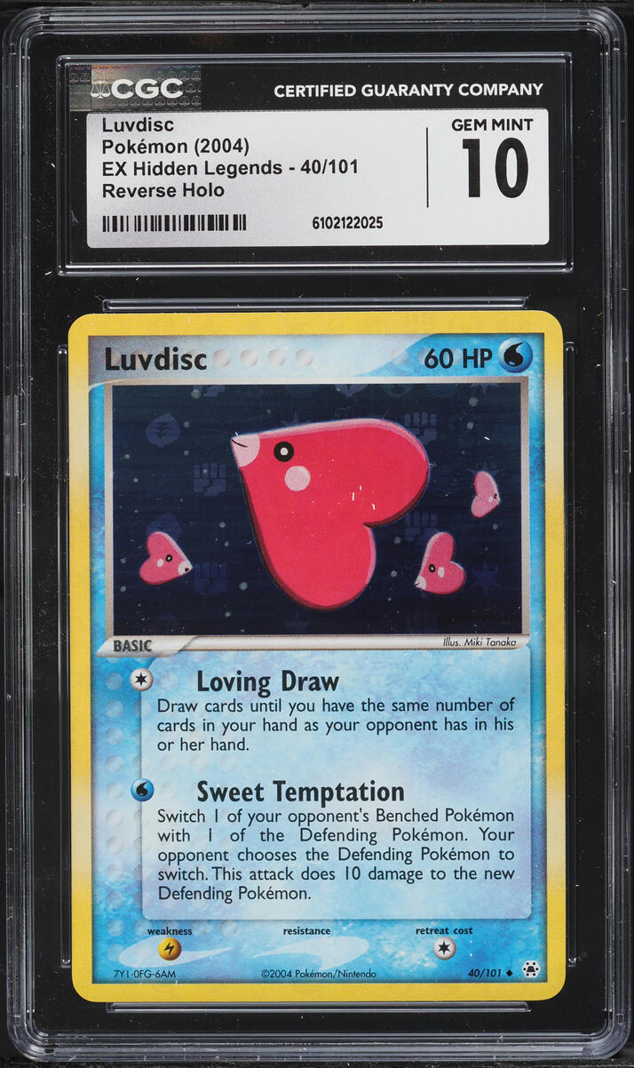 2004 Pokemon EX Hidden Legends Reverse Holo Luvdisc #40 CGC 10 GEM MINT