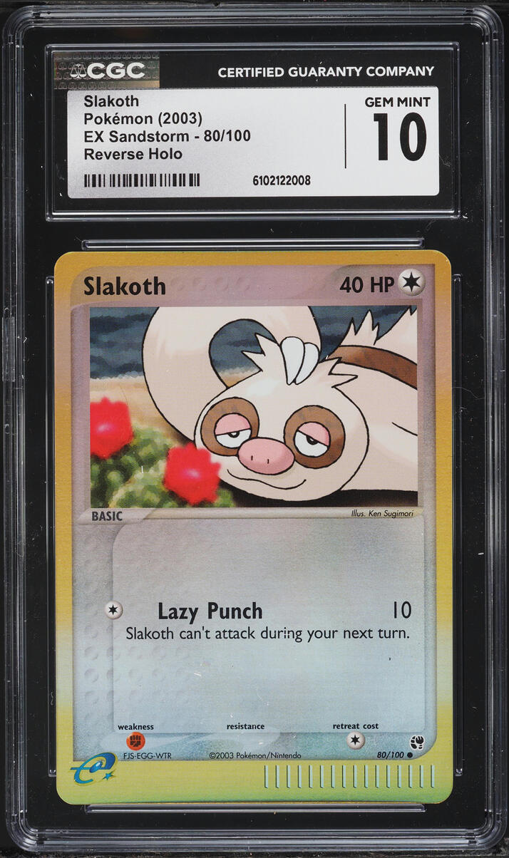 2003 Pokemon EX Sandstorm Reverse Holo Slakoth #80 CGC 10 GEM MINT