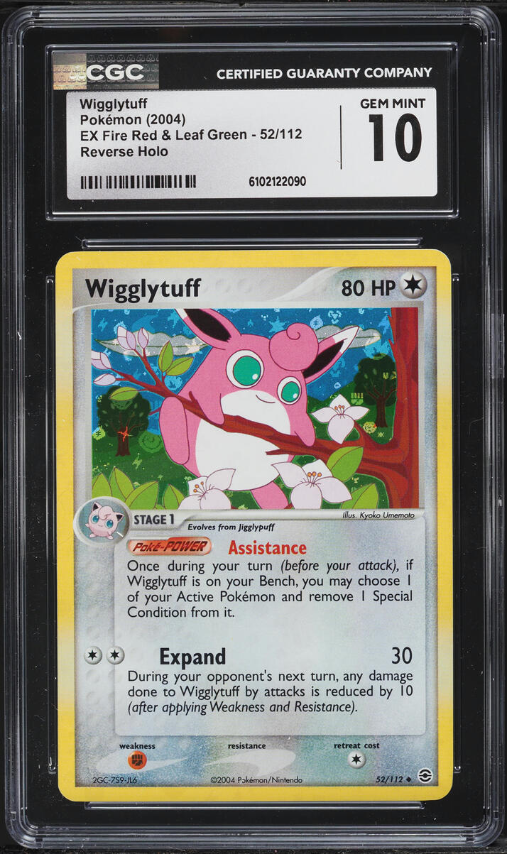 2004 Pokemon EX Fire Red & Leaf Green Reverse Holo Wigglytuff #52 CGC 10 GEM MINT