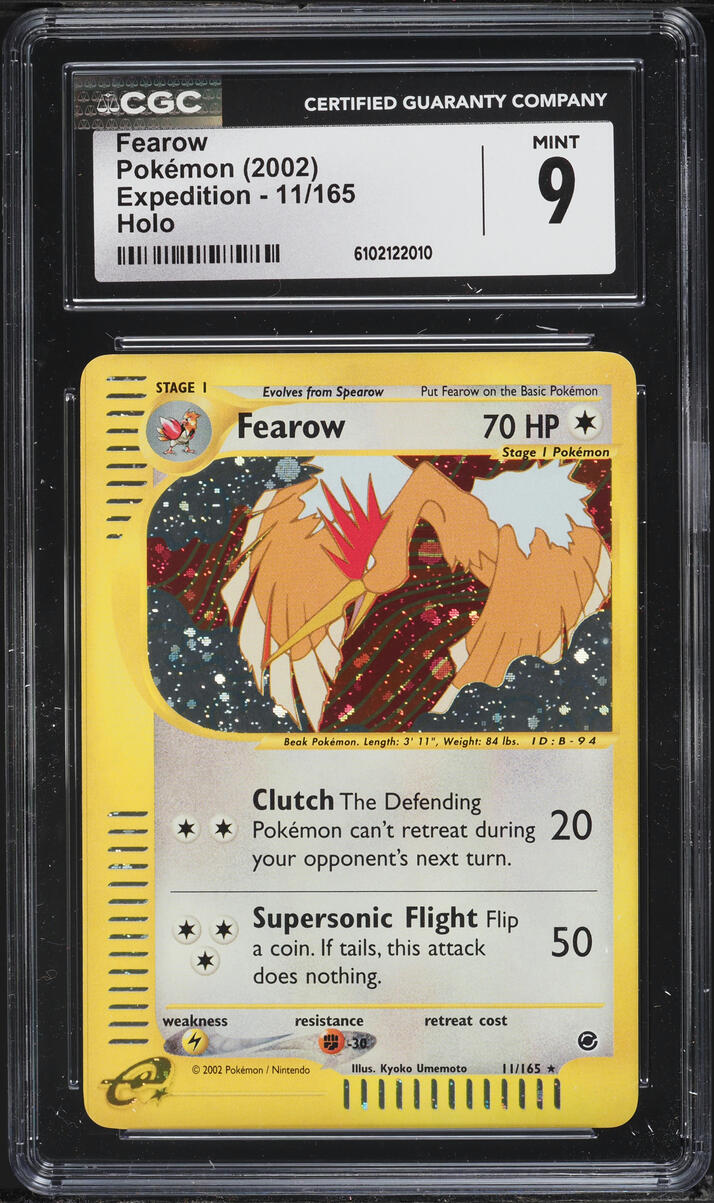 2002 Pokemon Expedition Holo Fearow #11 CGC 9 MINT