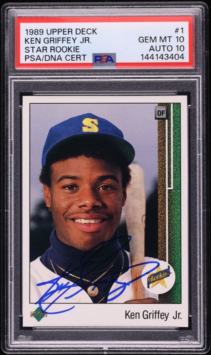 1989 Upper Deck Ken Griffey Jr. ROOKIE AUTO DNA 10 #1 PSA 10 GEM MINT
