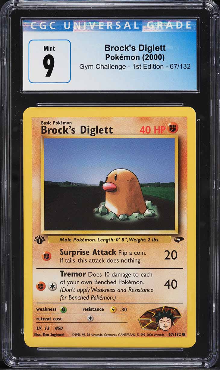 2000 Pokemon Gym Challenge 1st Edition Brock's Diglett #67 CGC 9 MINT