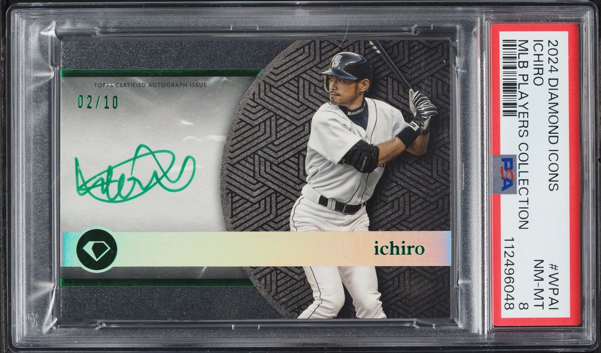 2024 Topps Diamond Icons White Polychromatink MLB Players Collection Ichiro AUTO /10 PSA 8