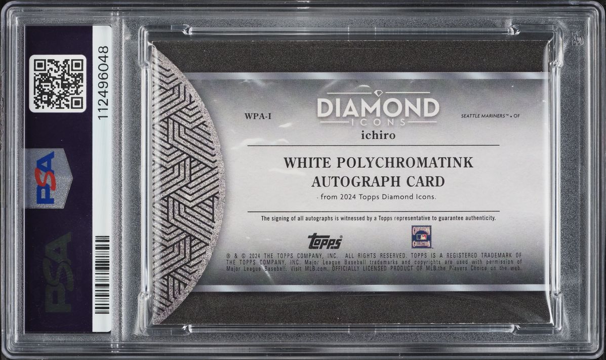 2024 Topps Diamond Icons White Polychromatink MLB Players Collection Ichiro AUTO /10 PSA 8