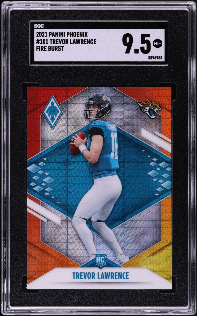 2021 Panini Phoenix Fire Burst Trevor Lawrence ROOKIE #101 SGC 9.5 MINT+