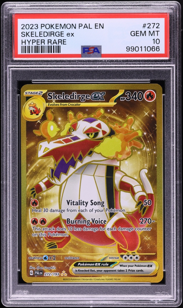 2023 Pokemon Scarlet & Violet Paldea Evolved Gold Rare Skeledirge ex #272 PSA 10 GEM MINT