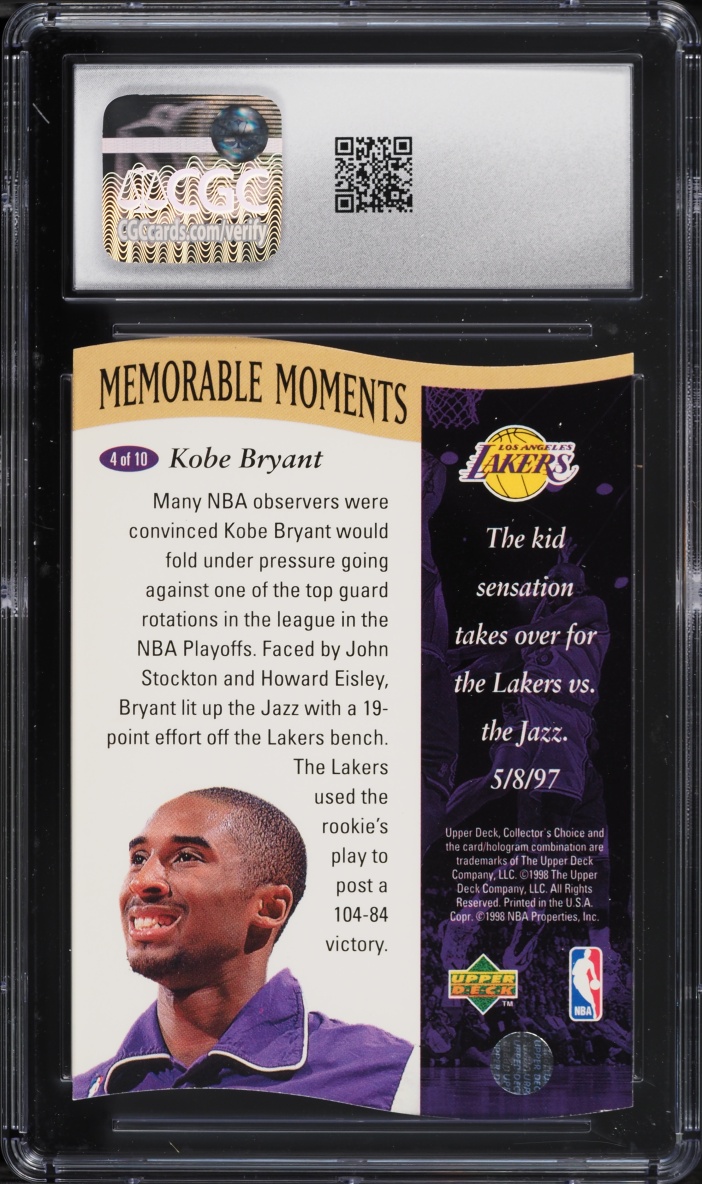 1997 Collector's Choice Memorable Moments Kobe Bryant #4 CGC 9 MINT