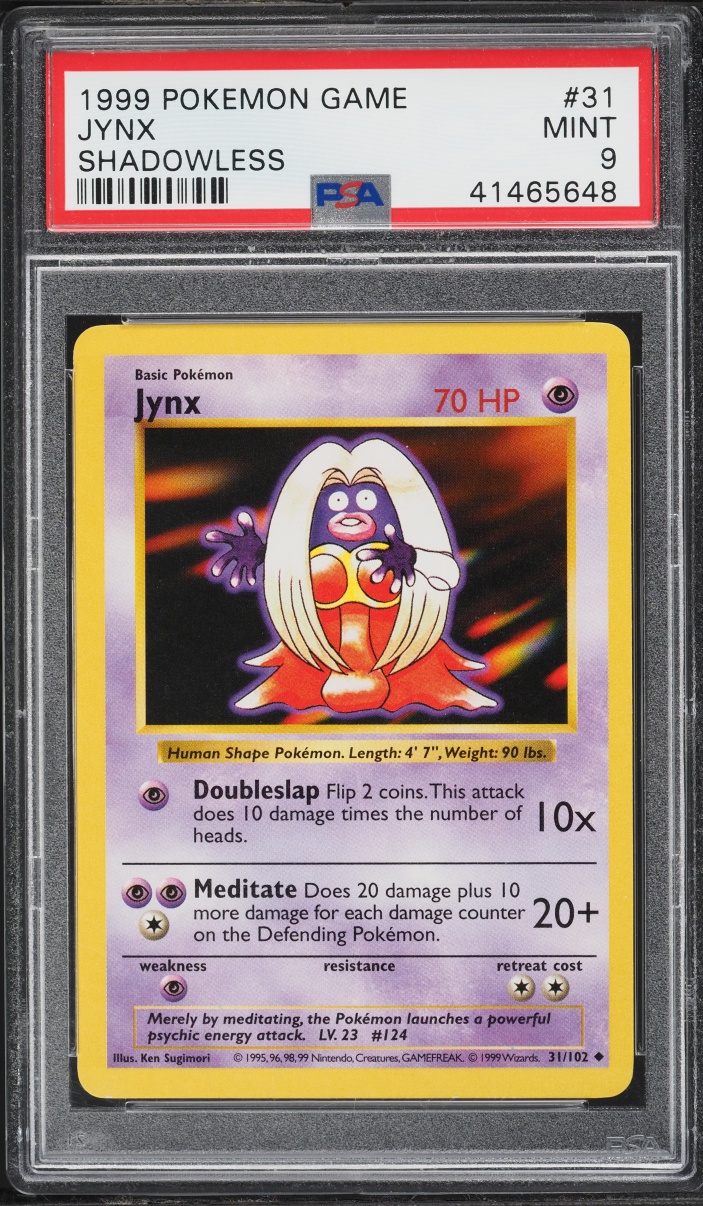 1999 Pokemon Base Set Shadowless Jynx #31 PSA 9 MINT