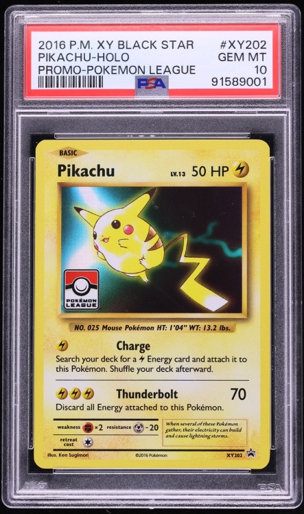 2016 Pokemon XY Promo League Holo Pikachu #XY202 PSA 10 GEM MINT