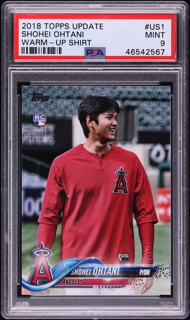 2018 Topps Update Warm Up Shirt Shohei Ohtani ROOKIE #US1 PSA 9 MINT