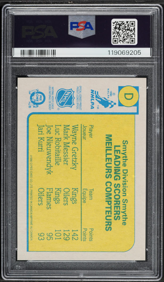 1990 O-Pee-Chee Box Bottoms Wayne Gretzky HAND CUT #D PSA 10 GEM MINT